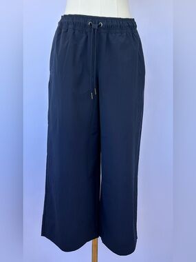Athleta Women’s Avenue Wide-Leg Crop Pant Drawstring Waist Navy Size Small